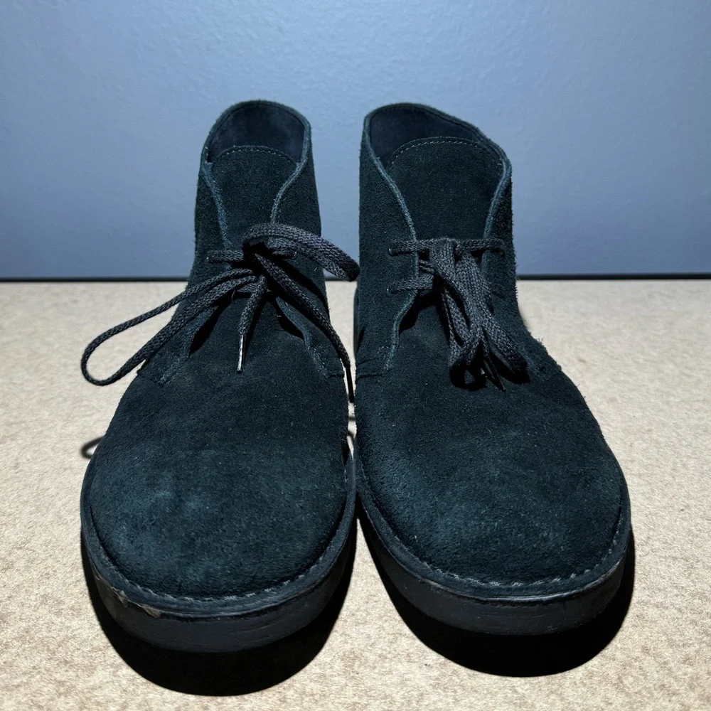 Men’s Clarks Bushacre Boots‎ Black Suede Size 12M #15522